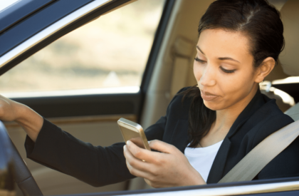 Distracted Driver texting while driving car accident law firm lawyer in Connecticut.